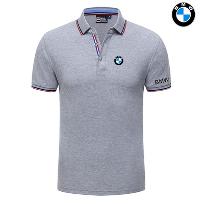 2022 Polo BMW Homme Coton avec Liseré Tricolore au Col et Aux Manches